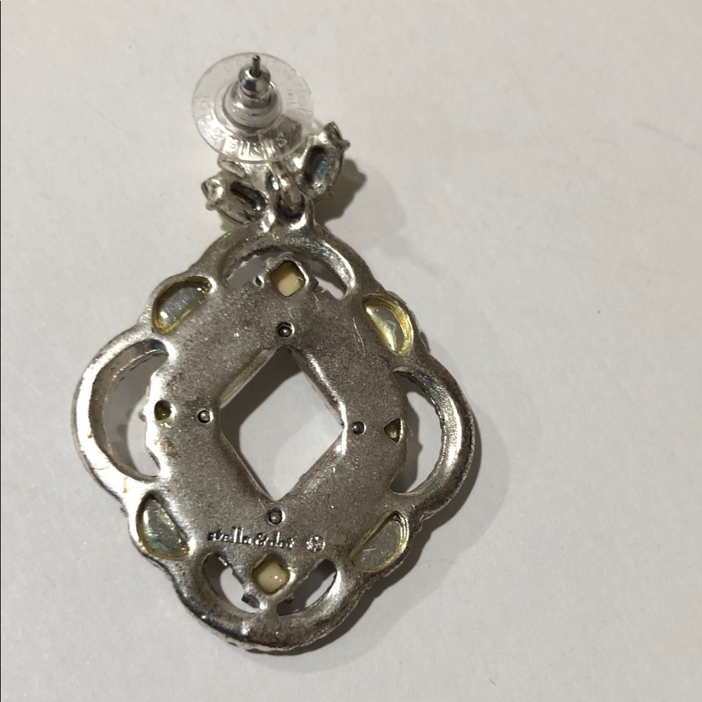 Stella & Dot Silver and Yellow Geometric Earrings - Picture 3 of 4